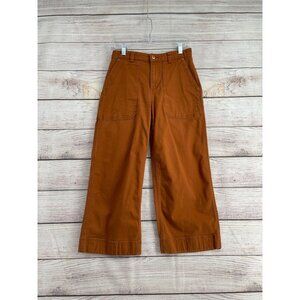 Duluth Trading Co DuluthFlex Fire Hose Ltd. Wide Crop Pants Women's Size 4 Rust